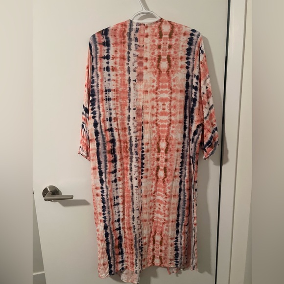🤍🩷💜 Pink, purple and white tie-dye kimono - Picture 2 of 3